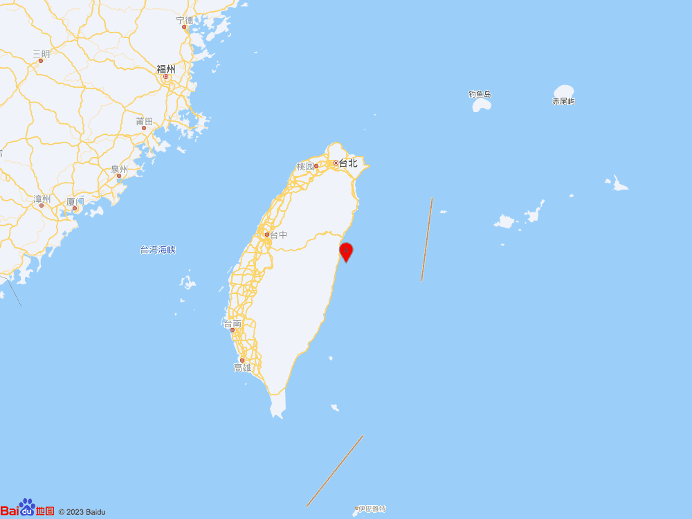 台湾花莲县海域（北纬23.87度，东经121.70度）发生4.0级地震